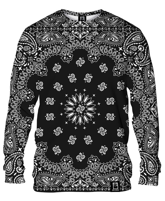 bluzy męskie Bluza Bez Kaptura Męska DR.CROW Bandana Black