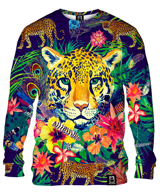 bluzy męskie Bluza Bez Kaptura Męska DR.CROW Hidden Leopard