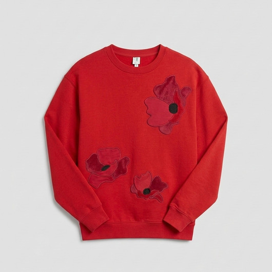 bluza bez kaptura damska Bluza Czerwone maki