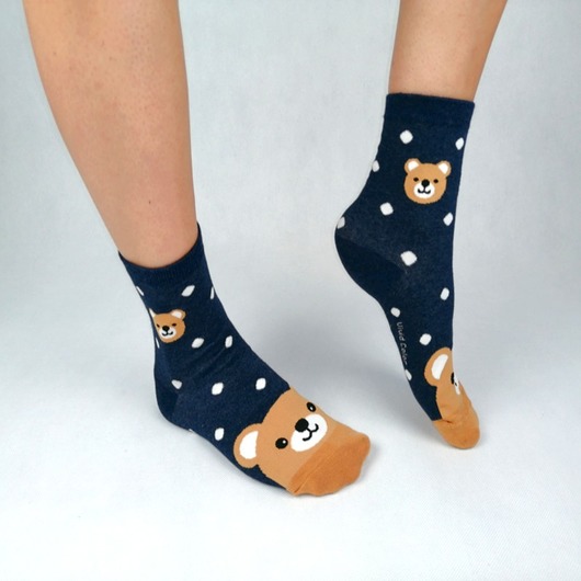 Skarpetki w kropki z misiem - Nocny miś CandySox