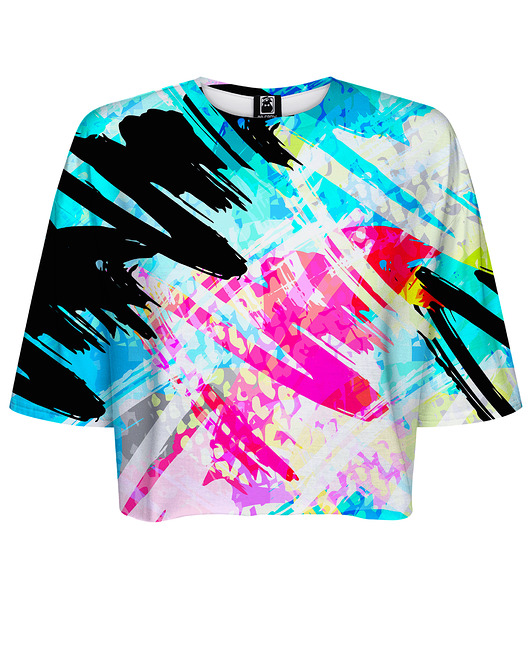 t-shirt damskie DR.CROW T-shirt Krótki CROP Scribbles