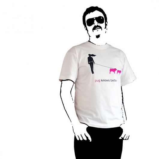 Pug knows better- L Pink Pug Design