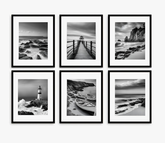 fotografia Czarno białe fotografie nadmorski krajobraz plakaty
