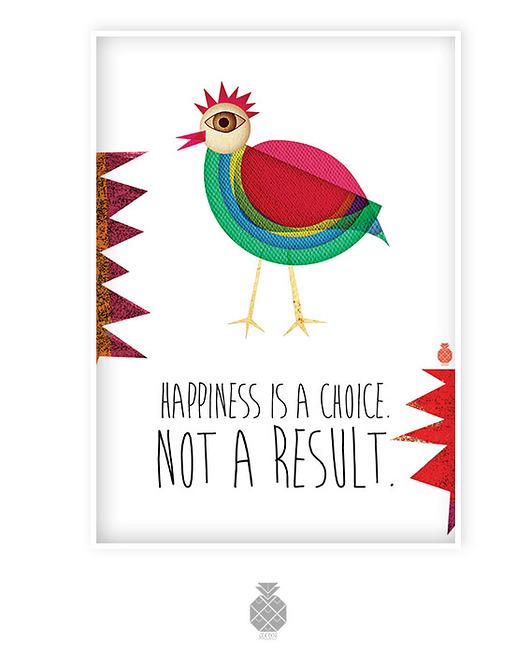 HAPPINESS  - plakat ilustrowany (basic size) Ananas Project