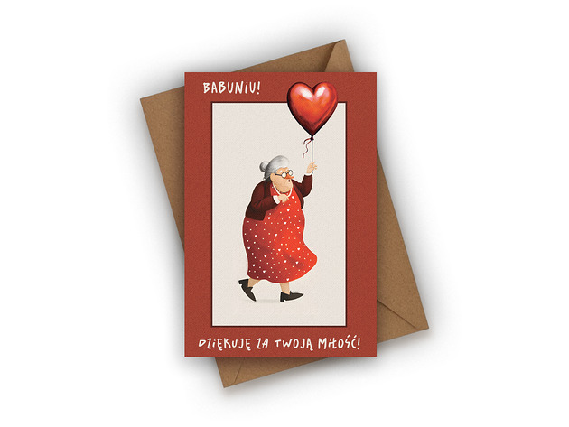 kartki okolicznościowe - wydruki Kartka na Dzień Babci- Babuniu! Dziękuję za Twoją miłość!