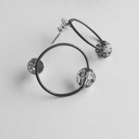 kolczyki z kamieniami Kolczyki OKRĄG