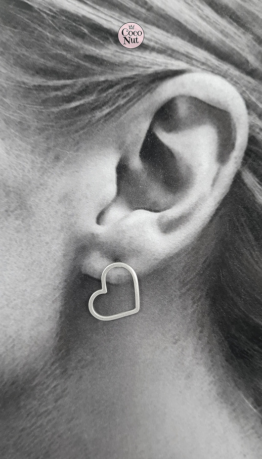 kolczyki srebrne LOVE Kolczyki srebro 925 lekkie serca sztyfty