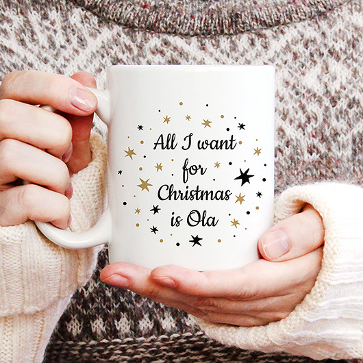 Kubek świąteczny personalizowany ALL I WANT FOR Neogift