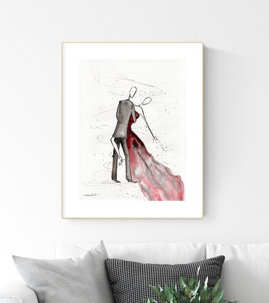 grafika 30 x 40 cm wykonana ręcznie, abstrakcja Krystyna Siwek Art