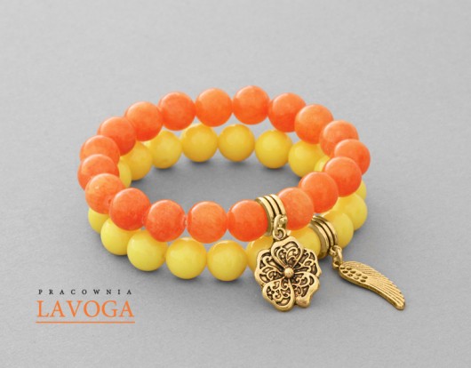 Orange & yellow jade set. Lavoga