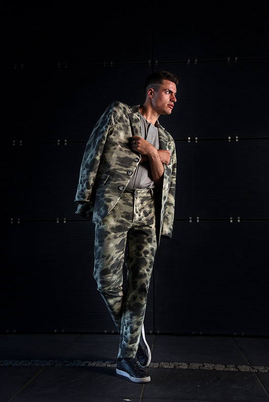 marynarki męskie Męska marynarka moro z bawełny r. M