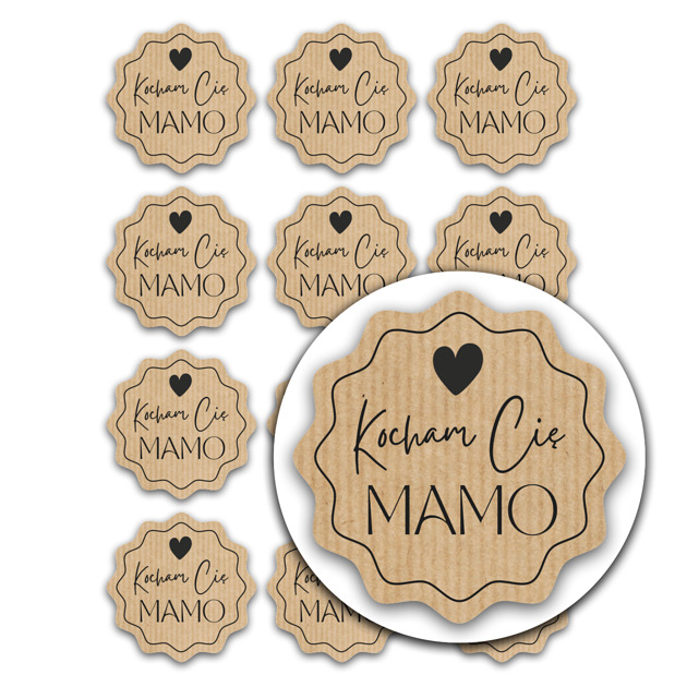 naklejki i wlepy Eko Naklejki Kraft na Dzień Mamy Matki 24 sztuki 36mm