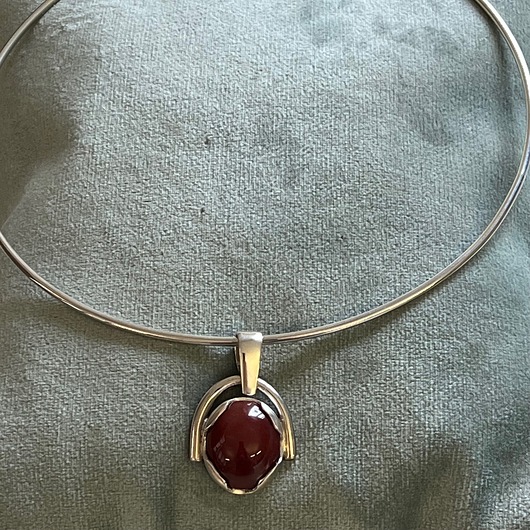 wisiory Zawieszka Srebrna z  Karneolem - Wisiorek Kamień Naturalny VINTAGE