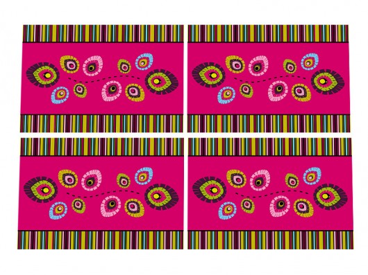 4 folkowe serwety z tkaniny 33x47cm AT design