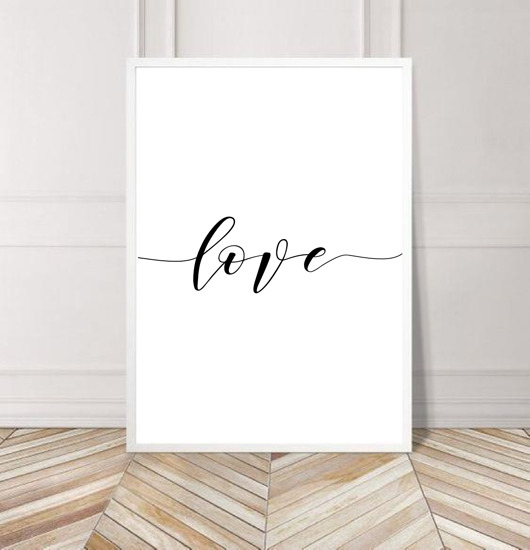 plakaty PLAKAT love Miłość typograficzny