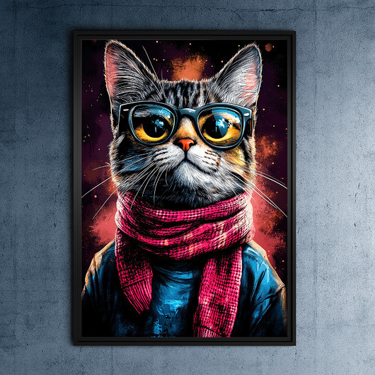 plakaty Hipsterski Kot Edzik - grafika na plakacie