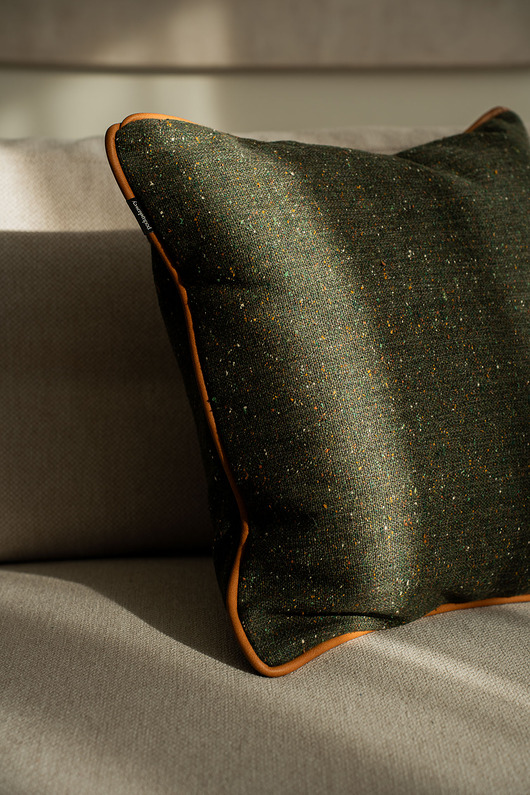 poduszki plecione ZIELONA PODUSZKA DEKORACYJNA WOOL 45X45