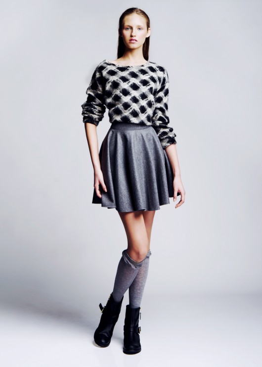 Gray wool skirt LC LUCJA