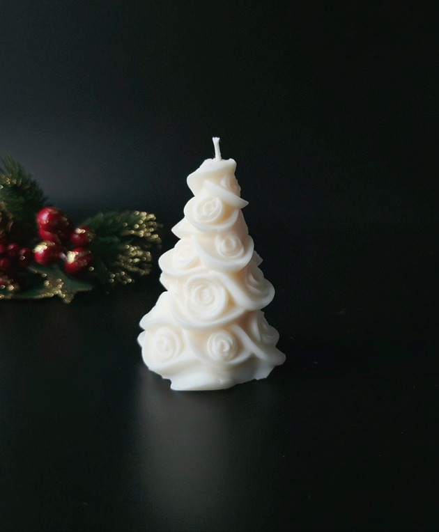 świeczniki i świece Świeca sojowa Choinka Różany Bukiet