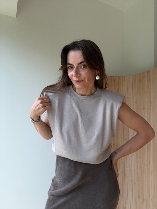 topy damskie Top Noble taupe super soft