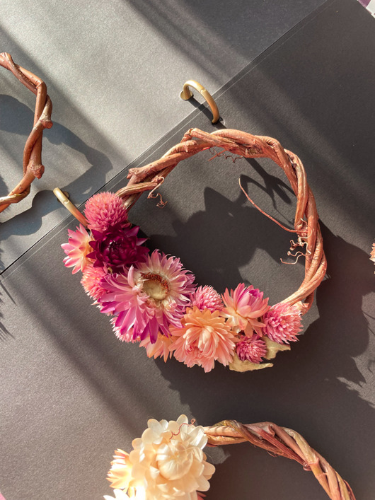 wianki Wianek z suszonymi kwiatami - MINI