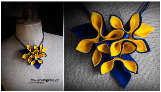 ::indigo :: yellow:: FlowerFelt Design