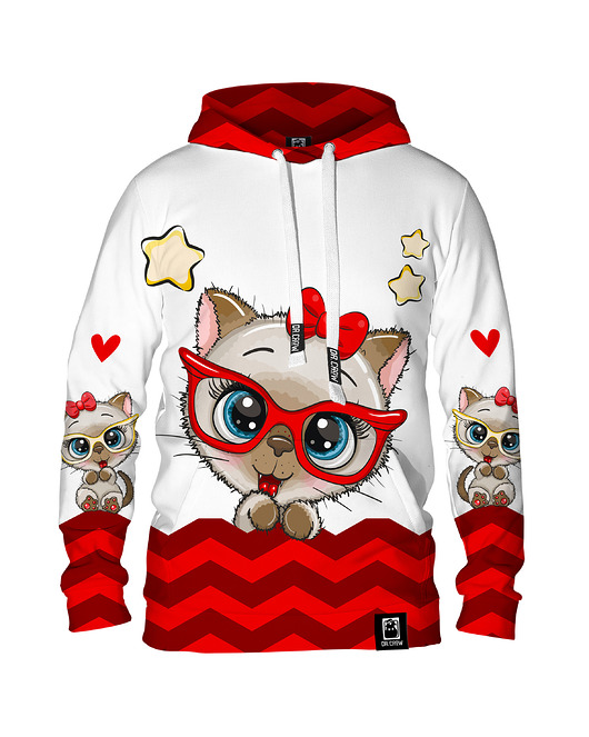 bluza z kapturem damska Damska Bluza z kapturem DR.CROW Cute Cat