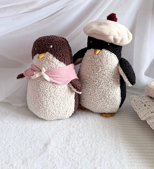 przytulanki dla niemowląt i dzieci 2szt Przytulanki boucle PINGWINEK pingwinki