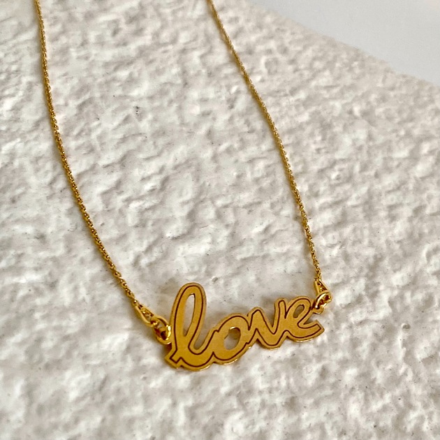 złote naszyjniki Naszyjnik LOVE srebro 925 pozłacane