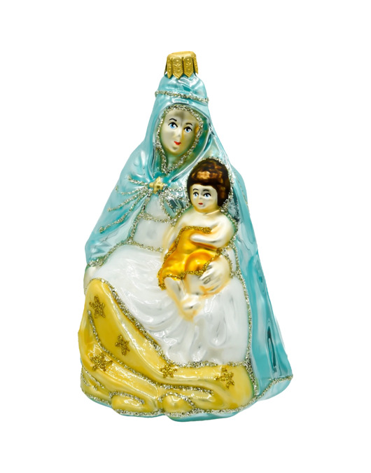 ozdoby choinkowe Bombka choinkowa: Matka Boska z Dzieciątkiem: niebieska