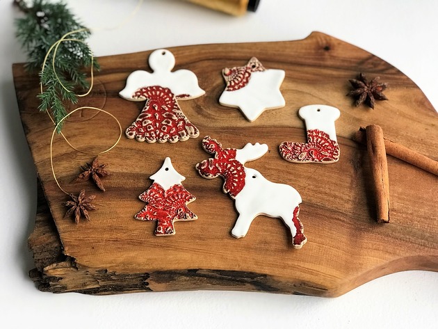 ozdoby choinkowe Zawieszki choinkowe ceramiczne ozdoby świąteczne