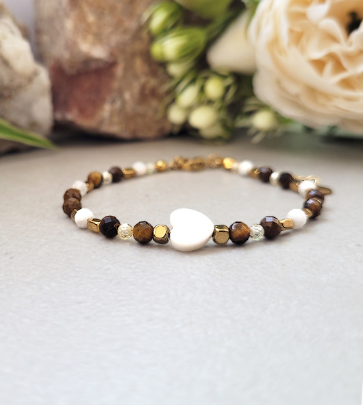 bransoletki z kamieni naturalnych MIŁOŚĆ i OBFITOŚĆ z sercem