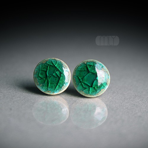 Szmaragdy Spękane 11mm/stal chirurgiczna/ Magda Łysiak