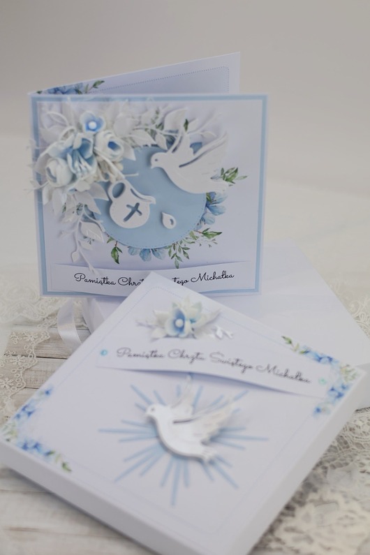 kartki, zaproszenia na chrzest Kartka na chrzest święty dla chłopca