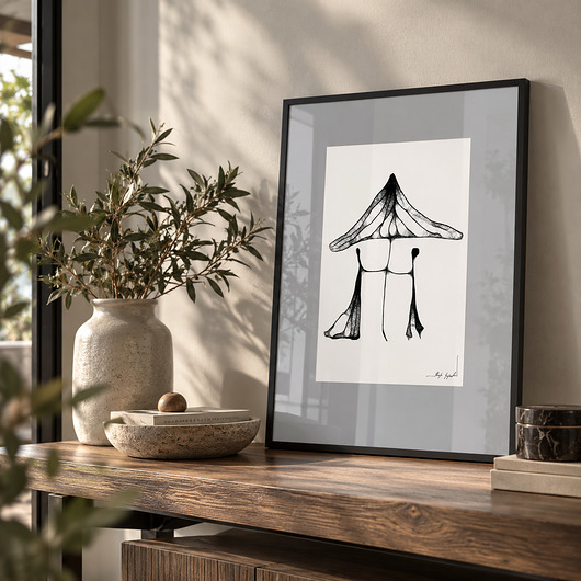 grafiki i ilustracje Oprawiona grafika - "Pod grzybkiem" (96)