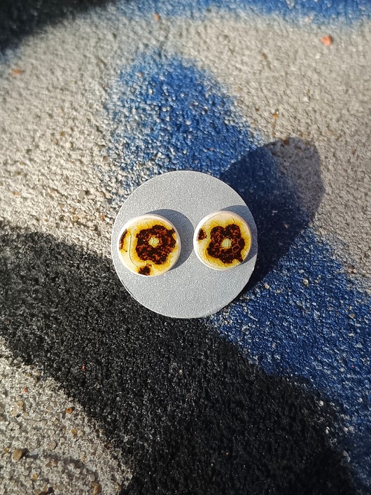 kolczyki ceramiczne Kolczyki ceramiczne w kwiaty