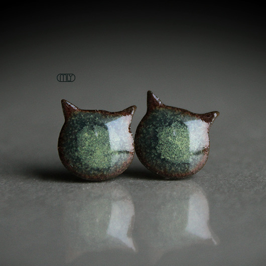 kolczyki ceramiczne Koty/stal chirurgiczna/