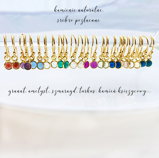 kolczyki z kamieniami Kolczyki z naturalnymi kamieniami, na LATO