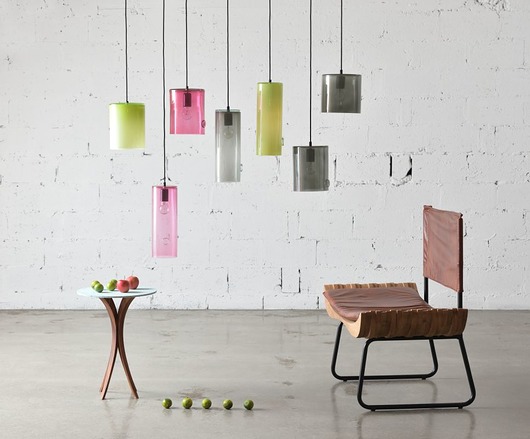Lampa wisząca szklana NEO II szara GIE EL