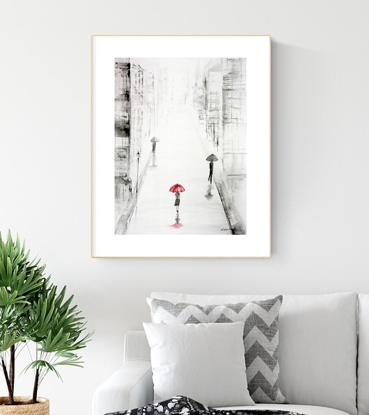 grafika 30 x 40 cm  wykonana ręcznie, abstrakcja Krystyna Siwek Art