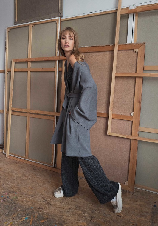 marynarki damskie LEEWAY kimono gray