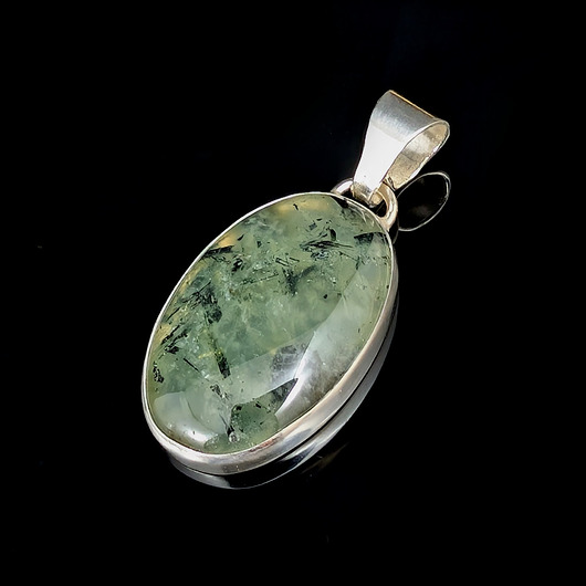 wisiory Zielony prehnit z turmalinem