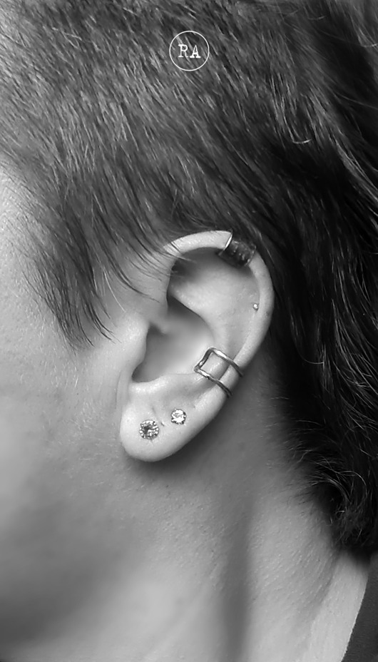 nausznice Nausznica na ucho srebro DOUBLE