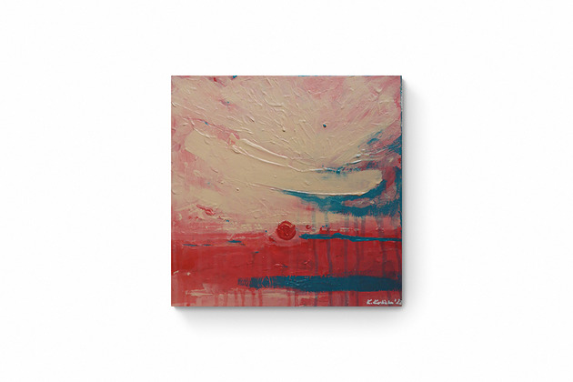 obrazy Obraz ręcznie malowany na płótnie 29x29 cm - abstrakcyjny pejzaż
