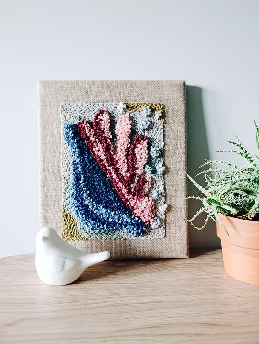 obrazy Obrazek punch needle "Miniatura morska" OD RĘKI