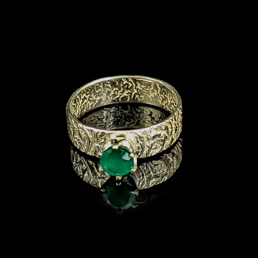 pierścionki srebrne Pierścionek srebrna kora z wiosennym agatem