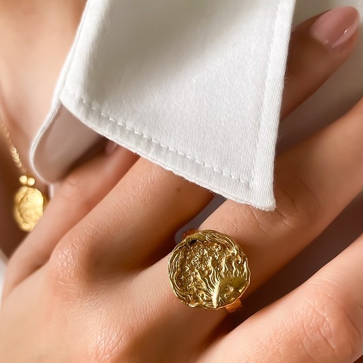 pierścionki złote Pierścionek sygnet SUN & MOON