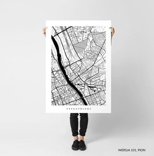 Praga-Połnoc - plakat z planem dzielnicy PLAKATY GEOMETRYCZNE
