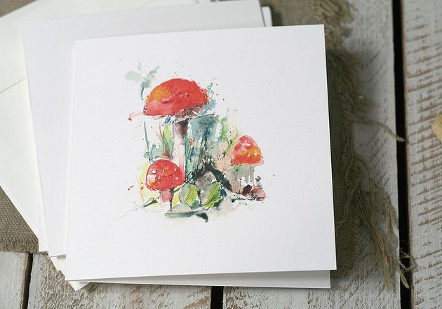 kartki scrapbooking Grzybki - kartki jesienne