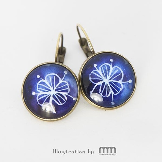 BLUE FLOWER kolczyki muamua design
